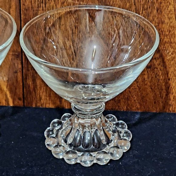 2 Anchor Hocking Boopie Coupe Champagne Glasses set 3.5" bubble glassware - Picture 3 of 8
